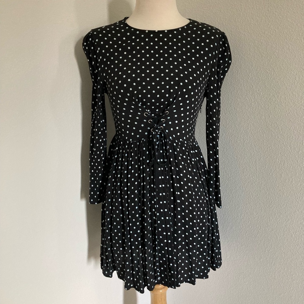 Vintage Black and White Polka Dot Dress